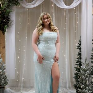 Windsor Strapless Light Blue Dress